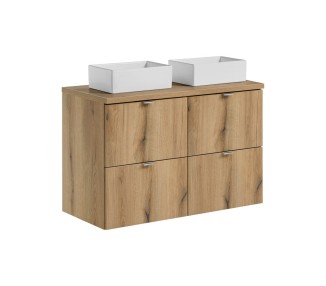Comad Závěsná skříňka Nova Oak Gaja s deskou a umyvadly 100 cm dub evoke