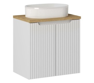 Comad Závěsná skříňka Nova White Beyond s deskou a umyvadlem 60 cm bílá/dub evoke