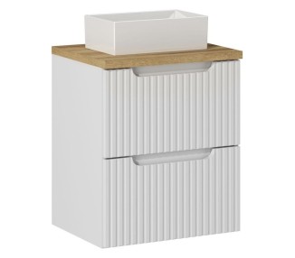 Comad Závěsná skříňka Nova White Gaja I s deskou a umyvadlem 50 cm bílá/dub evoke