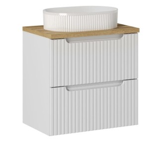 Comad Závěsná skříňka Nova White I s deskou a umyvadlem 60 cm bílá/dub coast evoke