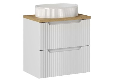 Comad Závěsná skříňka Nova White I s deskou a umyvadlem 60 cm bílá/dub coast evoke