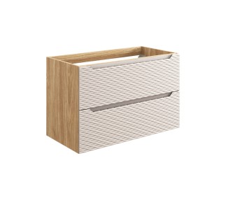Comad Závěsná skříňka Ocean I s deskou a umyvadlem 90 cm dub olejovaný/béžová