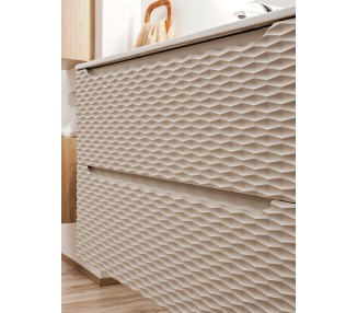 Comad Závěsná skříňka Ocean I se zápustným umyvadlem 90 cm béžová/dub olejovaný
