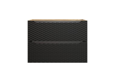 Comad Závěsná skříňka Ocean Mona s deskou a umyvadlem 80 cm černá/dub olejovaný
