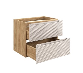 Comad Závěsná skříňka Ocean Nika s deskou a umyvadlem 60 cm béžová/dub olejovaný