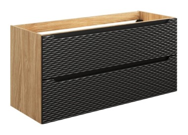 Comad Závěsná skříňka Ocean s deskou 120 cm černá/dub olejovaný 