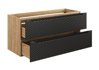 Comad Závěsná skříňka Ocean s deskou 120 cm černá/dub olejovaný 