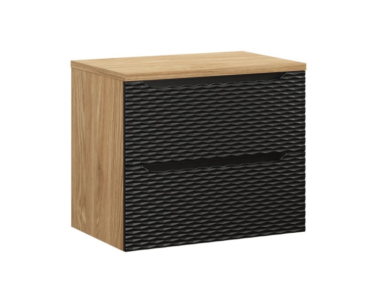 Comad Závěsná skříňka Ocean s deskou 70 cm černá/dub olejovaný