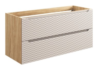 Comad Závěsná skříňka Ocean s deskou a umyvadly 120 cm dub olejovaný/béžová