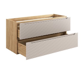 Comad Závěsná skříňka Ocean s deskou a umyvadly 120 cm dub olejovaný/béžová