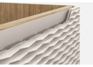Comad Závěsná skříňka Ocean s deskou a umyvadly 120 cm dub olejovaný/béžová