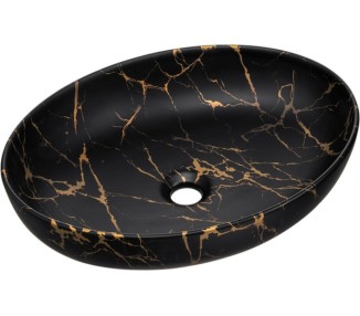 Comad Závěsná skříňka Ocean s umyvadlem 120 cm černá/dub olejovaný