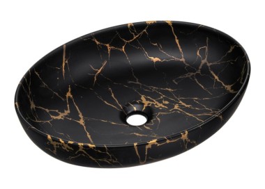 Comad Závěsná skříňka Ocean s umyvadlem 120 cm černá/dub olejovaný