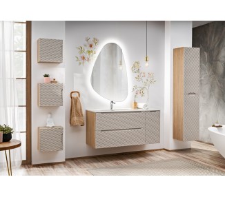 Comad Závěsná skříňka Ocean se zápustným umyvadlem 70 cm béžová/dub olejovaný 