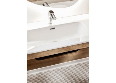 Comad Závěsná skříňka Ocean se zápustným umyvadlem 70 cm béžová/dub olejovaný 