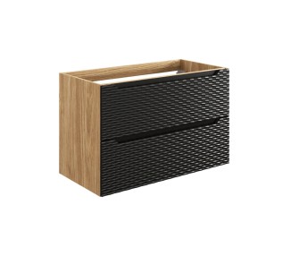 Comad Závěsná skříňka Ocean se zápustným umyvadlem 70 cm černá/dub olejovaný
