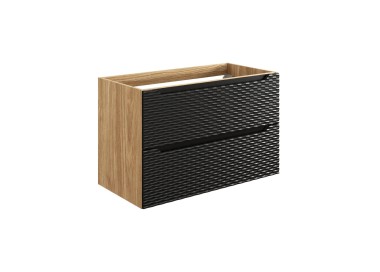 Comad Závěsná skříňka Ocean se zápustným umyvadlem 70 cm černá/dub olejovaný