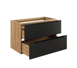 Comad Závěsná skříňka Ocean se zápustným umyvadlem 70 cm černá/dub olejovaný