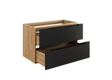 Comad Závěsná skříňka Ocean se zápustným umyvadlem 70 cm černá/dub olejovaný