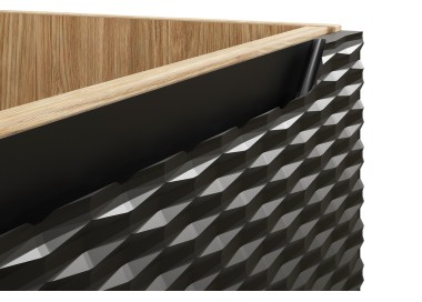 Comad Závěsná skříňka Ocean se zápustným umyvadlem 70 cm černá/dub olejovaný