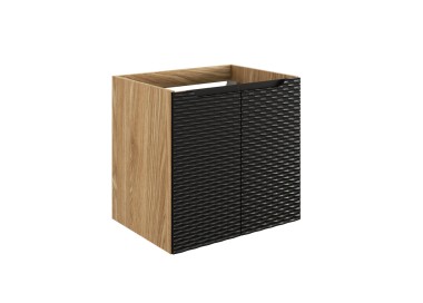 Comad Závěsná skříňka Ocean se zápustným umyvadlem 90 cm černá/dub olejovaný