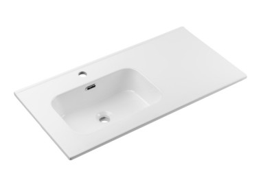Comad Závěsná skříňka Ocean se zápustným umyvadlem 90 cm černá/dub olejovaný