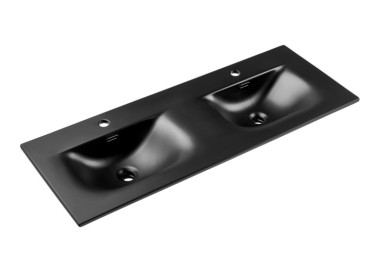 Comad Závěsná skříňka Ocean Sky se zápustným umyvadlem 120 cm černá/dub olejovaný