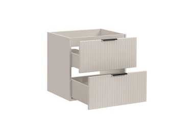 Comad Závěsná skříňka pod umyvadlo Adele Cashmere s deskou a umyvadly 120 cm kašmírová