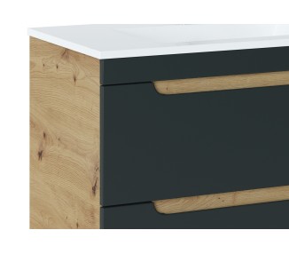 Comad Závěsná skříňka pod umyvadlo Aruba 8202 s deskou 70 cm dub craft zlatý/vesmírně šedá mat