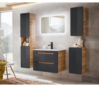 Comad Závěsná skříňka pod umyvadlo Aruba 8204 70 cm dub craft zlatý/vesmírně šedá
