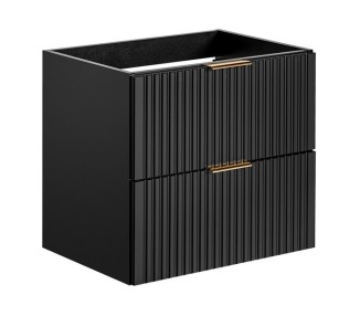 Comad Závěsná skříňka pod umyvadlo Casad s deskou 140 cm černá/dub wotan