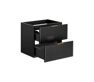 Comad Závěsná skříňka pod umyvadlo Casad s deskou 140 cm dub wotan/černá