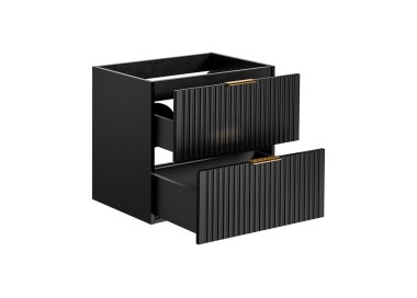 Comad Závěsná skříňka pod umyvadlo Casad s deskou 140 cm dub wotan/černá