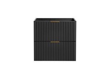 Comad Závěsná skříňka pod umyvadlo Casad s deskou 60 cm černá/dub wotan
