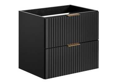 Comad Závěsná skříňka pod umyvadlo Casad s deskou 60 cm černá/dub wotan