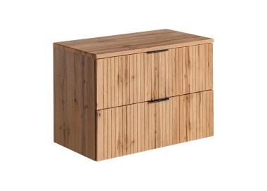 Comad Závěsná skříňka pod umyvadlo Casad s deskou 80 cm dub wotan