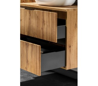 Comad Závěsná skříňka pod umyvadlo Casad s deskou 80 cm dub wotan