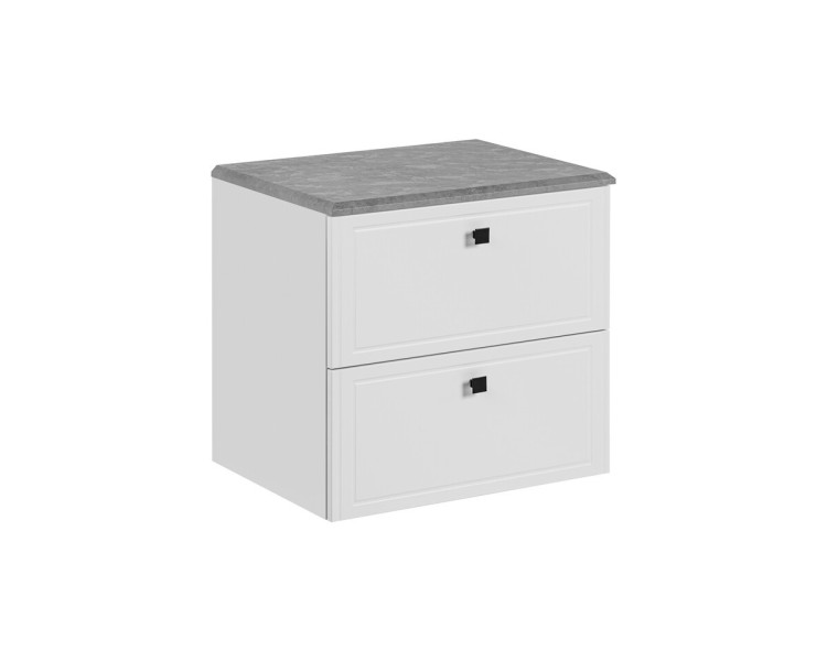 Comad Závěsná skříňka pod umyvadlo Concrete s deskou 60 cm bílá/světlý beton