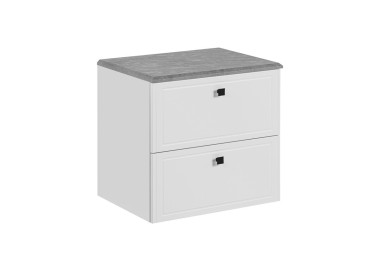 Comad Závěsná skříňka pod umyvadlo Concrete s deskou 60 cm bílá/světlý beton