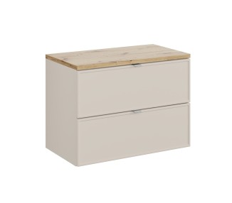 Comad Závěsná skříňka pod umyvadlo Dalia Cashmere s deskou 80 cm kašmírová/dub evoke