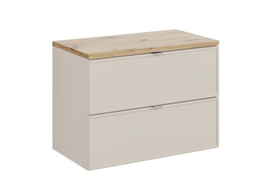 Comad Závěsná skříňka pod umyvadlo Dalia Cashmere s deskou 80 cm kašmírová/dub evoke