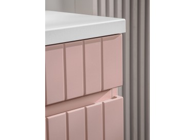 Comad Závěsná skříňka pod umyvadlo Iconic Lili s deskou a umyvadly 180 cm růžová/bílá
