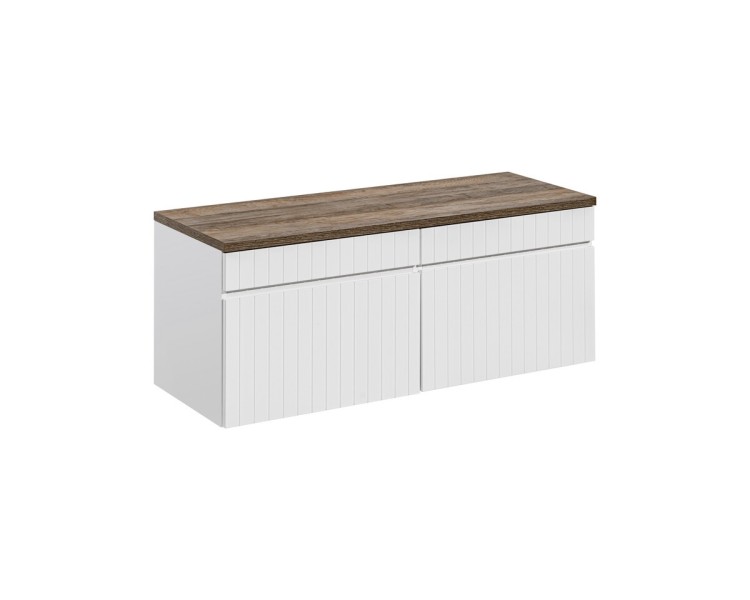 Comad Závěsná skříňka pod umyvadlo Iconic s deskou 160 cm bílá/dub santa fe vintage