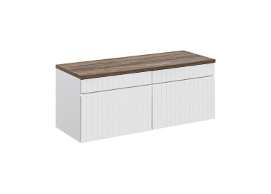 Comad Závěsná skříňka pod umyvadlo Iconic s deskou 160 cm bílá/dub santa fe vintage