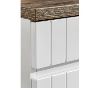 Comad Závěsná skříňka pod umyvadlo Iconic s deskou 160 cm bílá/dub santa fe vintage
