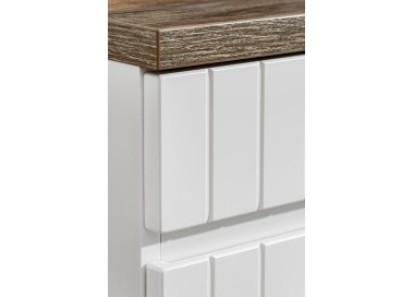Comad Závěsná skříňka pod umyvadlo Iconic s deskou 160 cm bílá/dub santa fe vintage