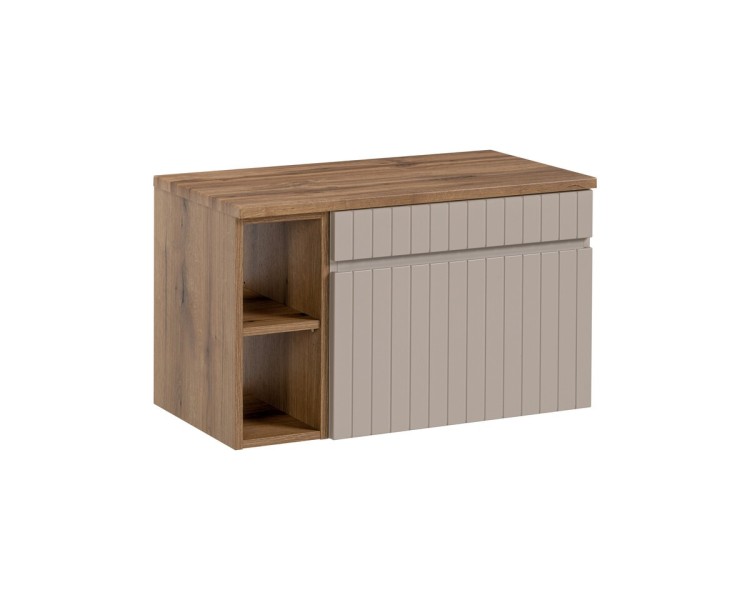 Comad Závěsná skříňka pod umyvadlo Iconic s deskou 80 cm kašmír/dub coast evoke