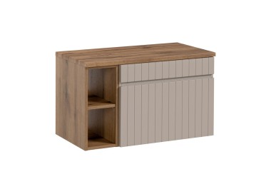 Comad Závěsná skříňka pod umyvadlo Iconic s deskou 80 cm kašmír/dub coast evoke
