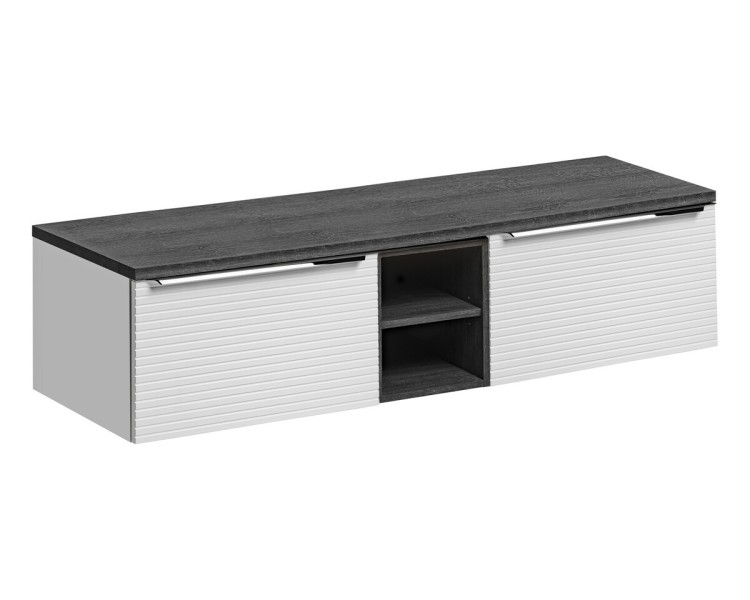 Comad Závěsná skříňka pod umyvadlo Leonardo s deskou 150 cm bílá/dub sherman