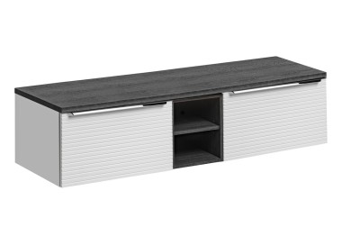 Comad Závěsná skříňka pod umyvadlo Leonardo s deskou 150 cm bílá/dub sherman